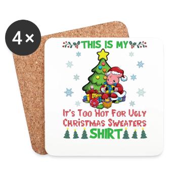 C'est mon pull de Noël il fait trop chaud pour moche - Dessous de verre (lot de 4) - blanc - Devant