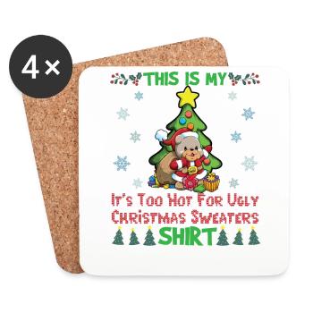This Is My It's Too Hot For Ugly Christmas Sweater - Coasters (set of 4) - white - Front