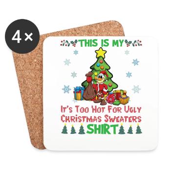 This Is My It's Too Hot For Ugly Christmas Sweater - Untersetzer (4er-Set) - Weiß - Vorne