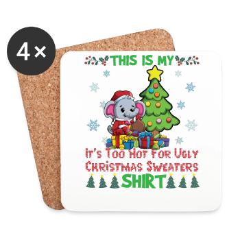 This Is My It's Too Hot For Ugly Christmas Sweater - Coasters (set of 4) - white - Front