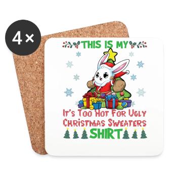 This Is My It's Too Hot For Ugly Christmas Sweater - Coasters (set of 4) - white - Front