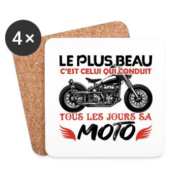 motard | meilleur motard fan de moto Motard ! - Dessous de verre (lot de 4) - blanc - Devant