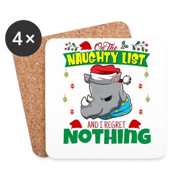 On The Naughty List And I Regret Nothing Santa - Coasters (set of 4) - white - Front