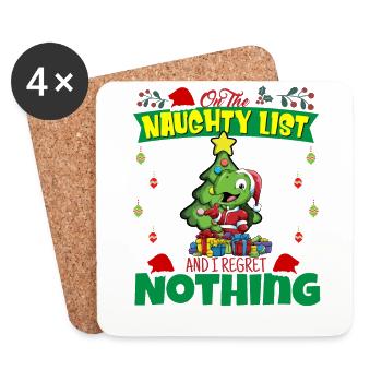 On The Naughty List And I Regret Nothing Santa - Coasters (set of 4) - white - Front