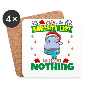 On The Naughty List And I Regret Nothing Santa - Coasters (set of 4) - white - Front