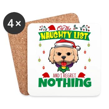 On The Naughty List And I Regret Nothing Santa - Coasters (set of 4) - white - Front