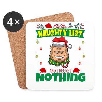 On The Naughty List And I Regret Nothing Santa - Coasters (set of 4) - white - Front
