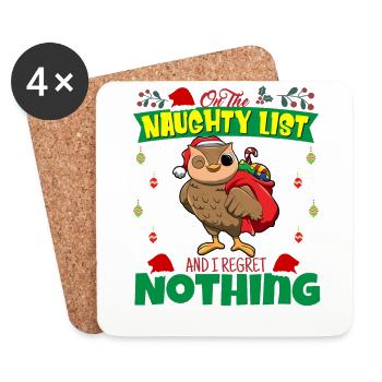 On The Naughty List And I Regret Nothing Santa - Coasters (set of 4) - white - Front