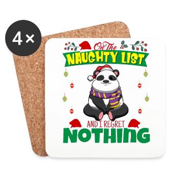 On The Naughty List And I Regret Nothing Santa - Coasters (set of 4) - white - Front