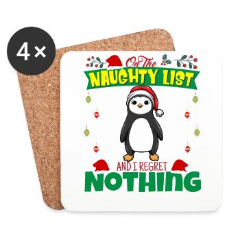 On The Naughty List And I Regret Nothing Santa - Coasters (set of 4) - white - Front