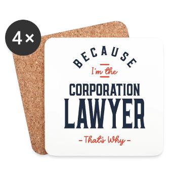 Corporation Lawyer Job Occupation - Coasters (set of 4) - white - Front