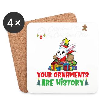 Oh Christmas Tree Your Ornaments Are History - Untersetzer (4er-Set) - Weiß - Vorne