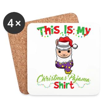 This Is My Christmas Pajama Shirt Xmas Pyjama - Untersetzer (4er-Set) - Weiß - Vorne