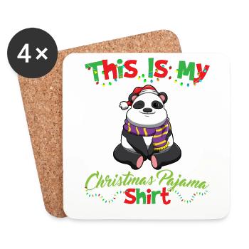 This Is My Christmas Pajama Shirt Xmas Pyjama - Untersetzer (4er-Set) - Weiß - Vorne