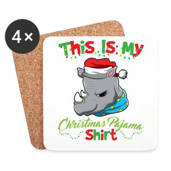 This Is My Christmas Pajama Shirt Xmas Pyjama - Untersetzer (4er-Set) - Weiß - Vorne