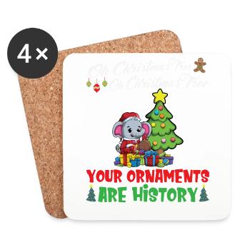 Oh Christmas Tree Your Ornaments Are History - Untersetzer (4er-Set) - Weiß - Vorne