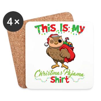 This Is My Christmas Pajama Shirt Xmas Pyjama - Untersetzer (4er-Set) - Weiß - Vorne