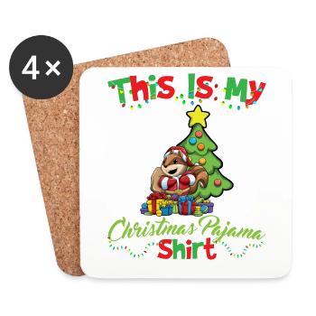 This Is My Christmas Pajama Shirt Xmas Pyjama - Untersetzer (4er-Set) - Weiß - Vorne