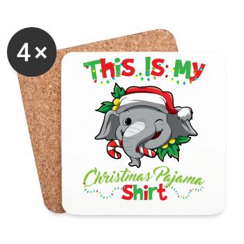 This Is My Christmas Pajama Shirt Xmas Pyjama - Untersetzer (4er-Set) - Weiß - Vorne