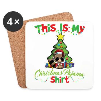 This Is My Christmas Pajama Shirt Xmas Pyjama - Untersetzer (4er-Set) - Weiß - Vorne