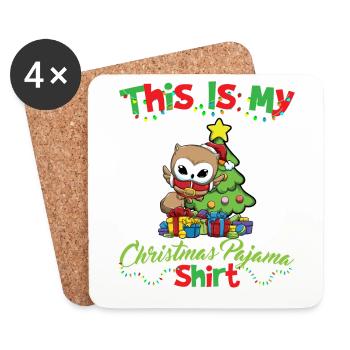 This Is My Christmas Pajama Shirt Xmas Pyjama - Untersetzer (4er-Set) - Weiß - Vorne