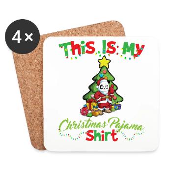 This Is My Christmas Pajama Shirt Xmas Pyjama - Untersetzer (4er-Set) - Weiß - Vorne