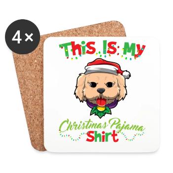 This Is My Christmas Pajama Shirt Xmas Pyjama - Untersetzer (4er-Set) - Weiß - Vorne