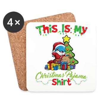 This Is My Christmas Pajama Shirt Xmas Pyjama - Untersetzer (4er-Set) - Weiß - Vorne