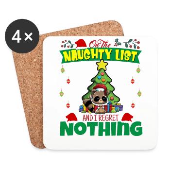 On The Naughty List And I Regret Nothing Santa - Coasters (set of 4) - white - Front