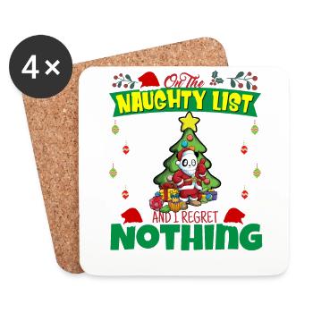 On The Naughty List And I Regret Nothing Santa - Coasters (set of 4) - white - Front