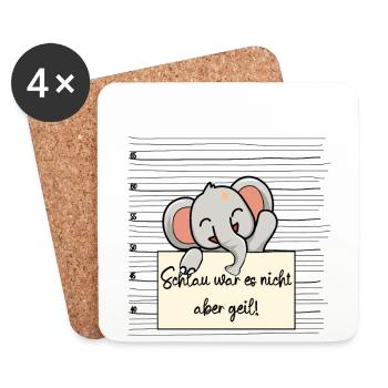 Elefant lustiger Spruch humor Gefängnisbild - Untersetzer (4er-Set) - Weiß - Vorne