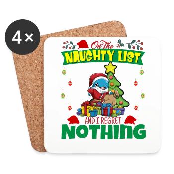 On The Naughty List And I Regret Nothing Santa - Coasters (set of 4) - white - Front