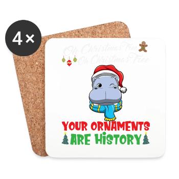 Oh Christmas Tree Your Ornaments Are History - Coasters (set of 4) - white - Front