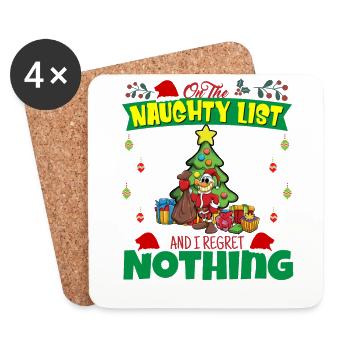 On The Naughty List And I Regret Nothing Santa - Coasters (set of 4) - white - Front
