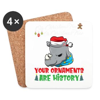 Oh Christmas Tree Your Ornaments Are History - Untersetzer (4er-Set) - Weiß - Vorne