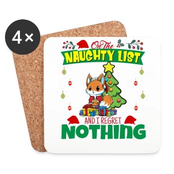On The Naughty List And I Regret Nothing Santa - Coasters (set of 4) - white - Front