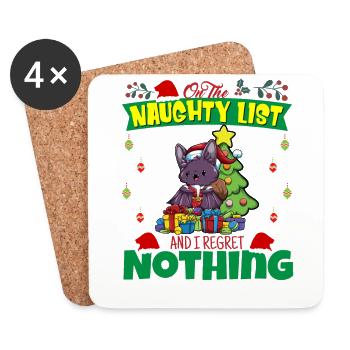 On The Naughty List And I Regret Nothing Santa - Coasters (set of 4) - white - Front