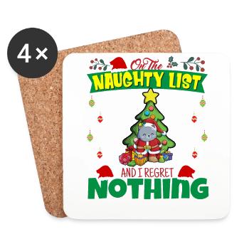 On The Naughty List And I Regret Nothing Santa - Coasters (set of 4) - white - Front