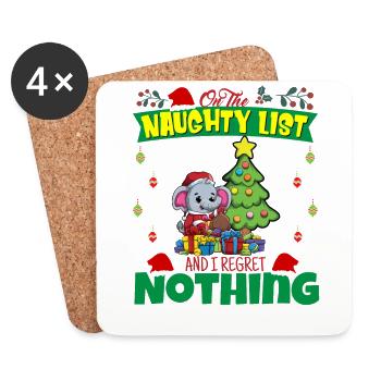 On The Naughty List And I Regret Nothing Santa - Coasters (set of 4) - white - Front