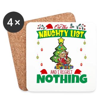 On The Naughty List And I Regret Nothing Santa - Coasters (set of 4) - white - Front