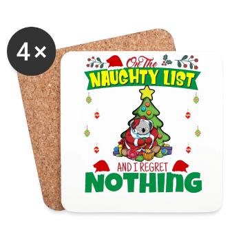 On The Naughty List And I Regret Nothing Santa - Coasters (set of 4) - white - Front