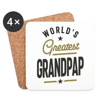 World's Greatest Grandpap - Dad Grandpa - Coasters (set of 4) - white - Front