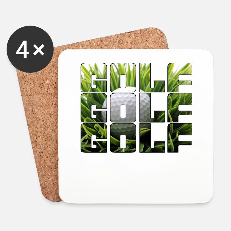 Golf - Untersetzer (4er-Set) - Weiß