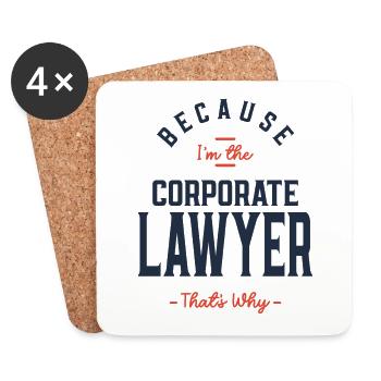 Corporate Lawyer Job Occupation Birthday Worker - Coasters (set of 4) - white - Front