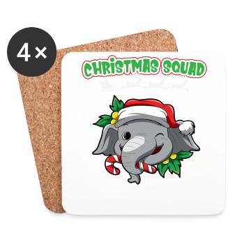 Christmas Squad X-Mas Animals Family Matching Xmas - Untersetzer (4er-Set) - Weiß - Vorne