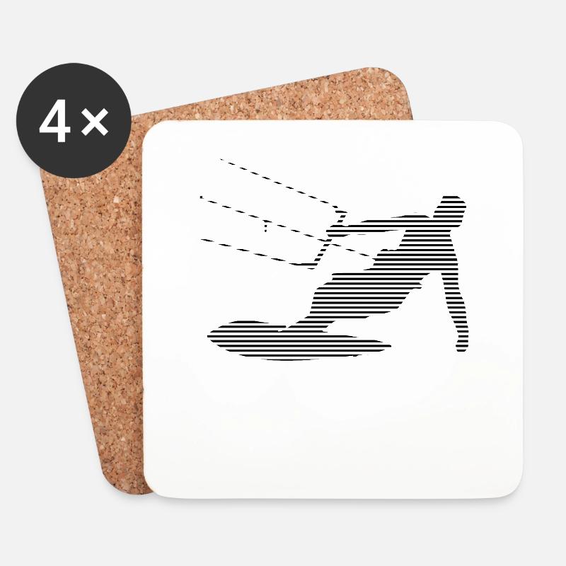 kite surfen - Untersetzer (4er-Set) - Weiß