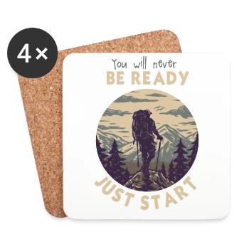 Il suffit de commencer Don’t Wait Art d’aventure motivant - Dessous de verre (lot de 4) - blanc - Devant