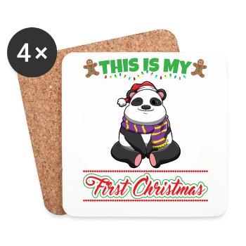 This Is My First Christmas Toddler One Year X-Mas - Untersetzer (4er-Set) - Weiß - Vorne
