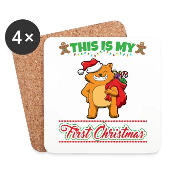 This Is My First Christmas Toddler One Year X-Mas - Coasters (set of 4) - white - Front