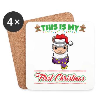 This Is My First Christmas Toddler One Year X-Mas - Coasters (set of 4) - white - Front